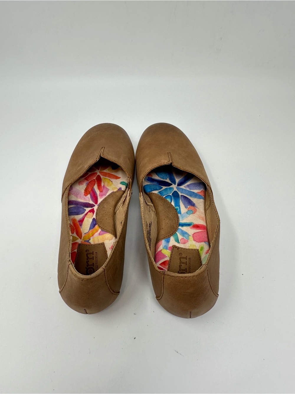 Born Sebra Brown Leather Flat with Cautioned Sole Women's Size 8W - Picture 8 of 15